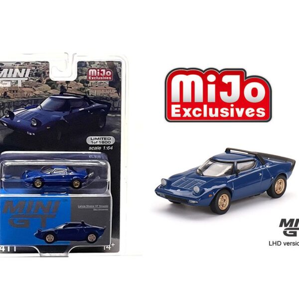 Mini GT 1:6 Lancia Stratos HF Stradale (Bleu Vincennes) – MiJo Exclusives USA Limited Edition