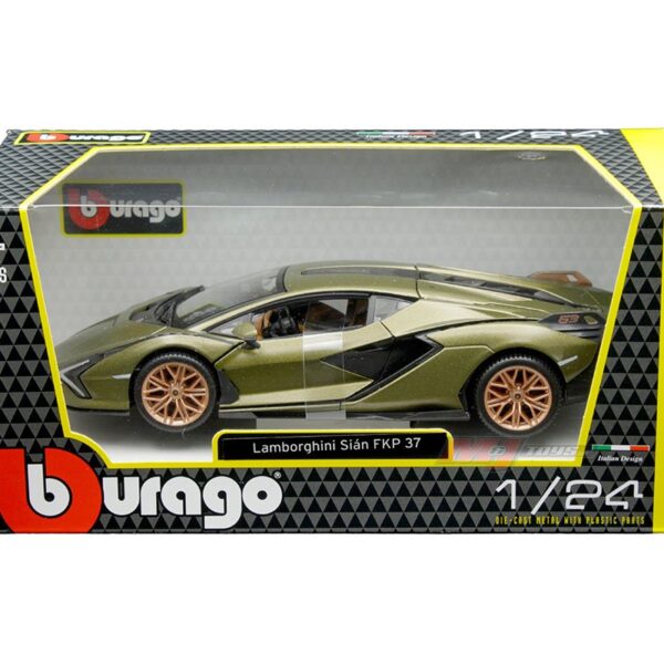 Bburago 1:24 Lamborghini SiÃ¡n FKP 37 (Matte Green)