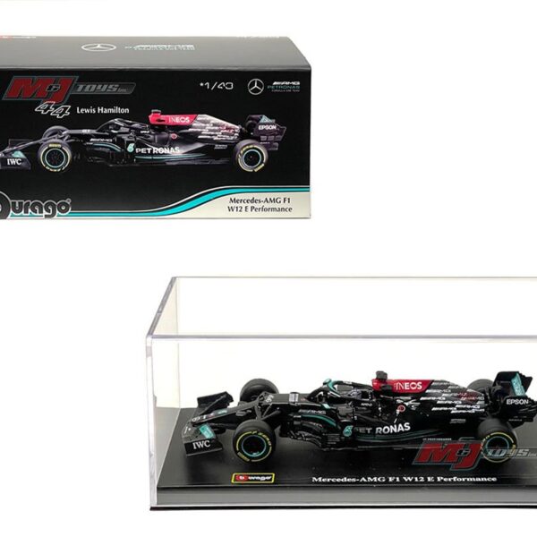 Bburago 1:43 Mercedes-AMG F1 W12 E Performance 2021 RB16B With Driver Lewis Hamilton #44 – F1 Racing