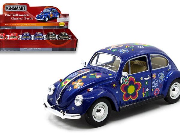 Kinsmart 1:24 1967 Volkswagen Beetle with print Flowers 7″