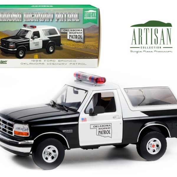 Greenlight 1:18 1996 Ford Bronco – Oklahoma Highway Patrol – Artisan Collection