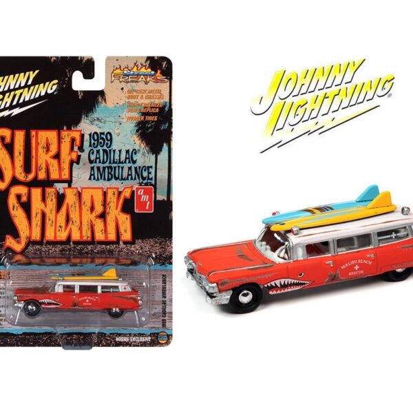 Johnny Lightning 1:64 Hobby Exclusive 1959 Cadillac Ambulance Surf Shark