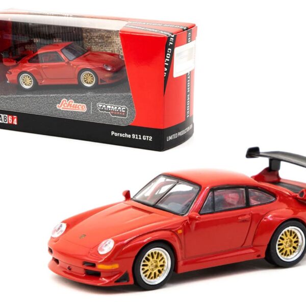 Tarmac Works x Schuco 1:64 Porsche 911 (993) GT2 (Red) – Collab64
