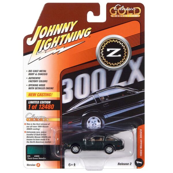 Johnny Lightning 1:64 1984 Nissan 300ZX (Dark Green Metallic) – Classic Gold 2022 Release 2 Version B