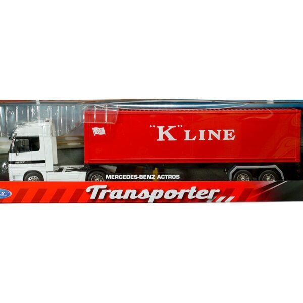 Welly 1:32 Mercedes-Benz Actros “K”Line Trailer (White and Red) – Transporter