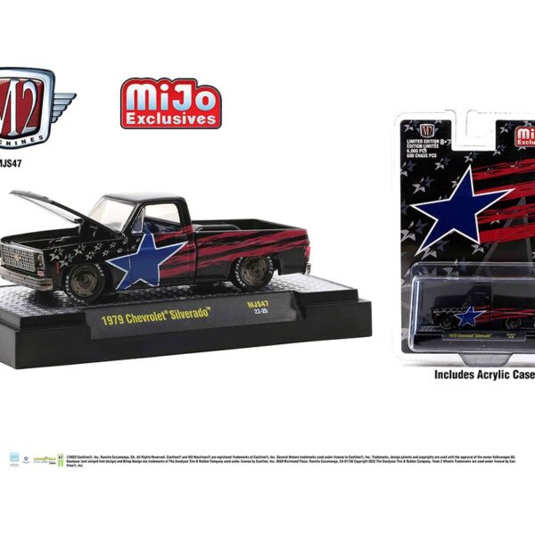 M2 Machines 1:64 1979 Chevrolet Silverado Pickup Stars and Stripes – Auto-Thentics – MiJo Exclusives