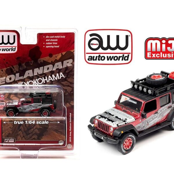 Auto World 1:64 MiJo Exclusives 2018 Jeep Wrangler Rubicon Unlimited 4×4 Yokohama Geolandar Livery Limited 3,600 Pcs