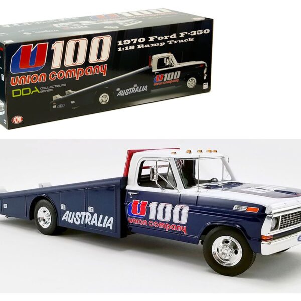 ACME 1:18 1970 Ford F-350 Ramp Truck U100 Union Company (Blue/White)