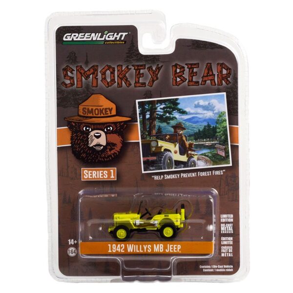 Greenlight 1:64 Smokey Bear Series 1 – 1942 Willys MB Jeep – Help Smokey Prevent Forest Fires