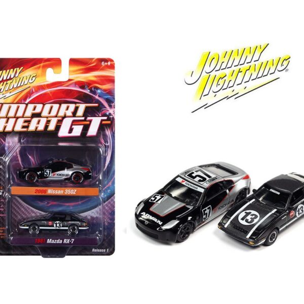 Johnny Lightning 1:64 2 Pack 2006 Nissan 350ZX & 1981 Mazda RX-7 Release B – Import Heat GT