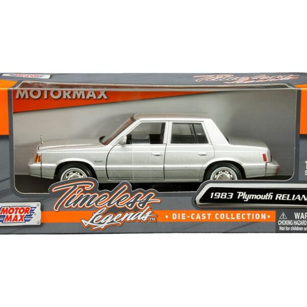 Motormax 1:24 1983 Plymouth Reliant (Silver) – Timeless Legends