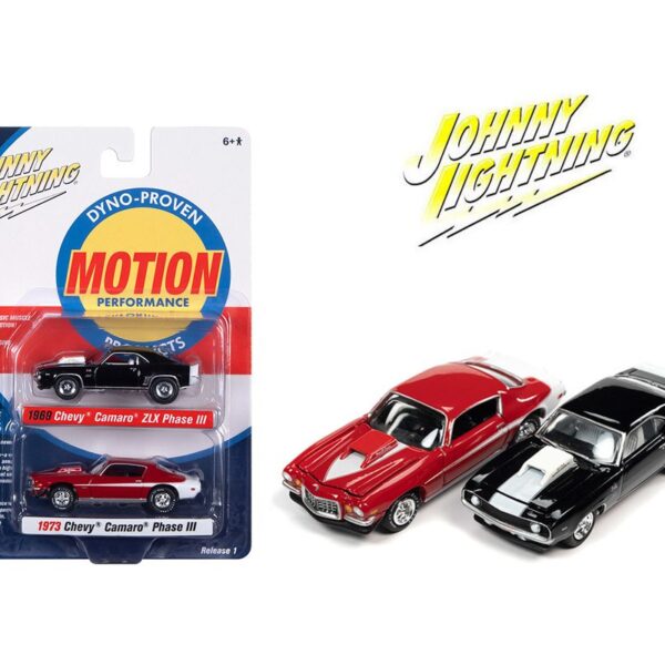 Johnny Lightning 1:64 2 Pack 1969 Chevy Camaro ZLX Phase 3 & 1973 Chevy Camaro Phase 3 Release B