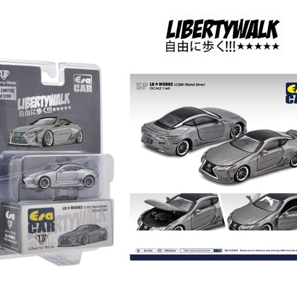 ERA Car 1:64 Lexus LC500 Silver Limited 1,200 Pcs – LB Works – Mijo Exclusive