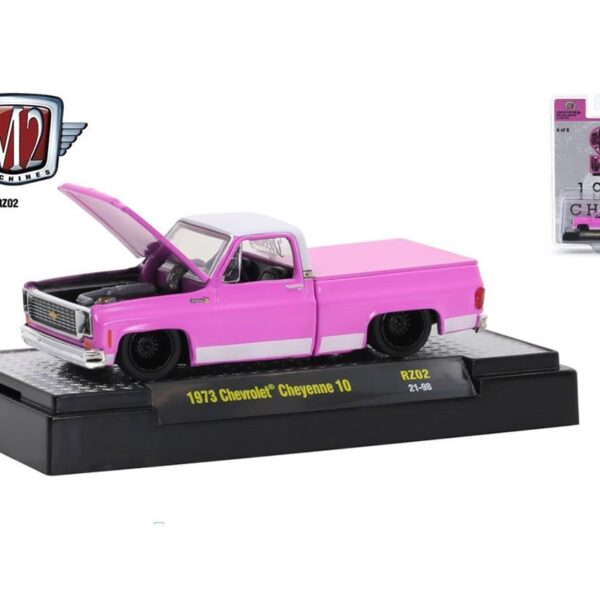 M2 Machines 1:64 Riverside Show Exclusives 1973 Chevrolet Cheyenne 10  “S ” Pink Limited 6,000 Pieces
