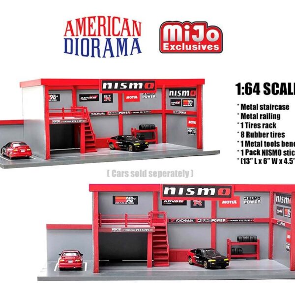 American Diorama 1:64 MiJo Exclusives Garage Diorama with Advan Yokohama Stickers Included Limited 2,400