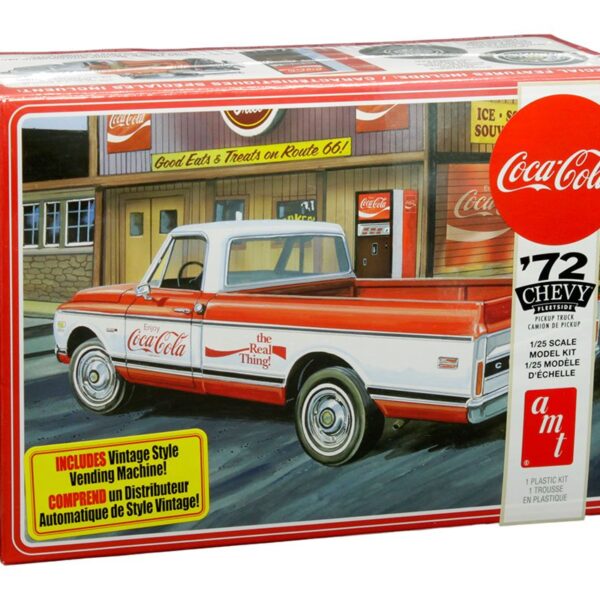 AMT Model Kit 1:25 1972 Chevrolet Fleetside Pickup Truck With Vending Machine & Crates Coca-Cola