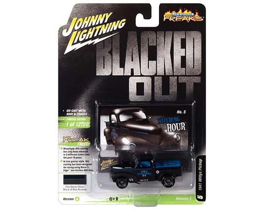 Johnny Lightning 1:64 Street Freaks 2021 Release 3 – 1941 Willys Gasser Pickup Blacked Out Solid Pack