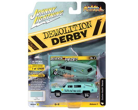 Johnny Lightning 1:64 Haulin Hearse (Demolition Derby) Teal