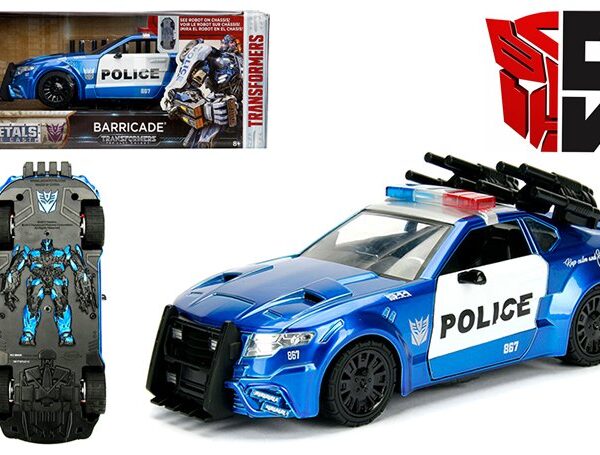 Jada 1:24 Metals – Transformers 5 – Barricade Police Car Blue
