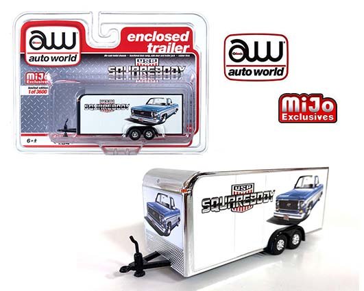 Auto World 1:64 MiJo Exclusives Enclosed Trailer Squarebody USA Limited Edition 1 of 3,600