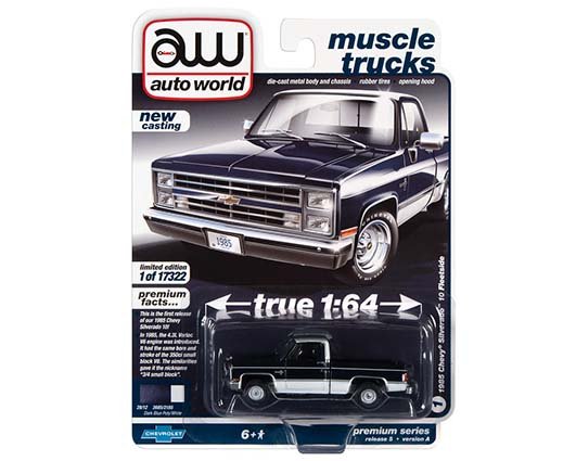 AW 1:64 Chevy 1985 Silverado Two Tone DKBLWH
