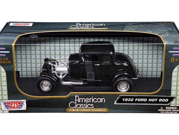 Motormax 1:18 American Classics – 1932  Ford Coupe Hot Rod no Hood Black
