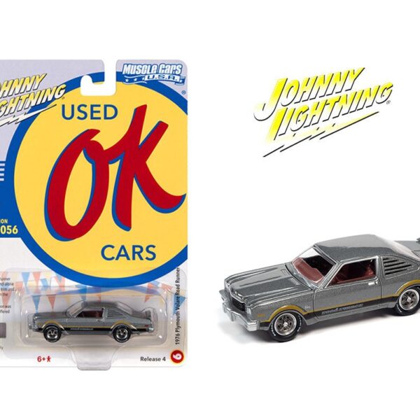 Johnny Lightning 1:64 Muscle Cars USA 1976 Plymouth Road Runner Grey Solid Pack