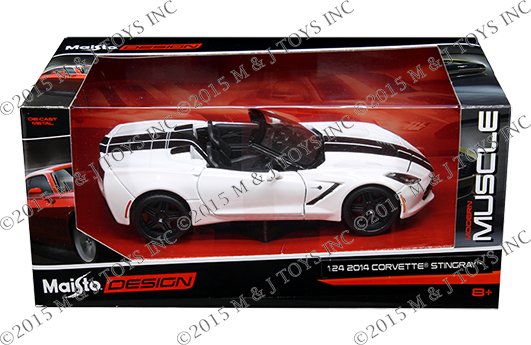 Maisto 1:24 2014 Chevrolet Corvette Stingray Convertible with Stripes – Modern Muscle
