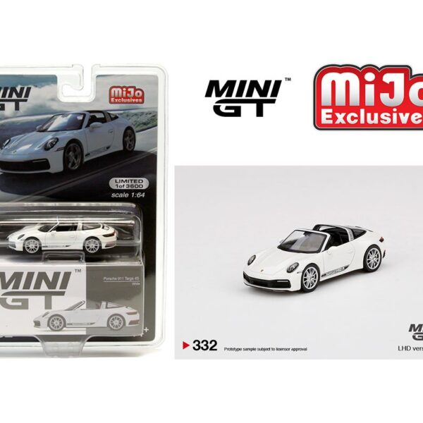 Mini GT 1:64 Porsche 911 Targa 4S (White)(LHD) – MiJo Exclusives Limited 3600 Pieces