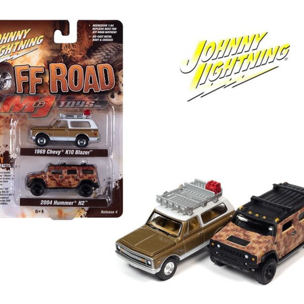 Johnny Lightning 1:64 Theme 2 Pack – Off Road 1969 Chevy Blazer & 2004 Hummer H2 A
