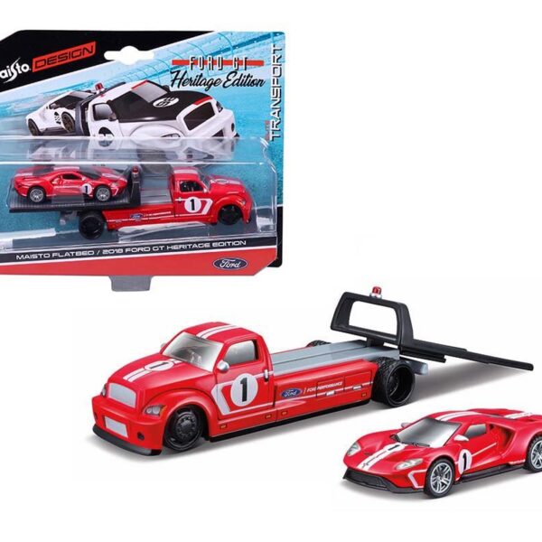 Maisto 1:64 Flatbed with 2018 Ford GT Heritage Edition (Red) – Elite Transport