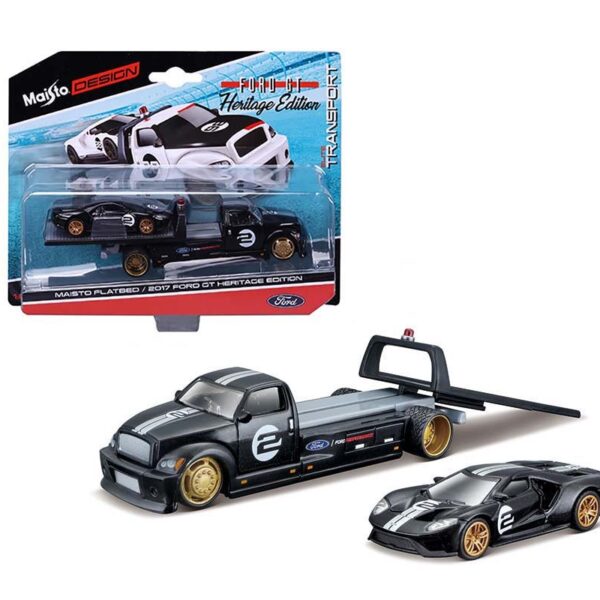 Maisto 1:64 Flatbed with 2017 Ford GT Heritage Edition (Black) – Elite Transport