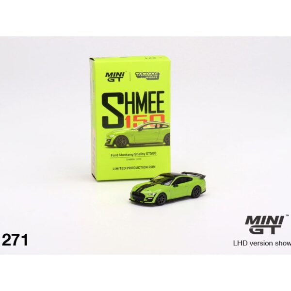 Mini GT x Tarmac Works 1:64 SHMEE150 Ford Mustang Shelby GT500 (Grabber Lime) – Limited Production Run