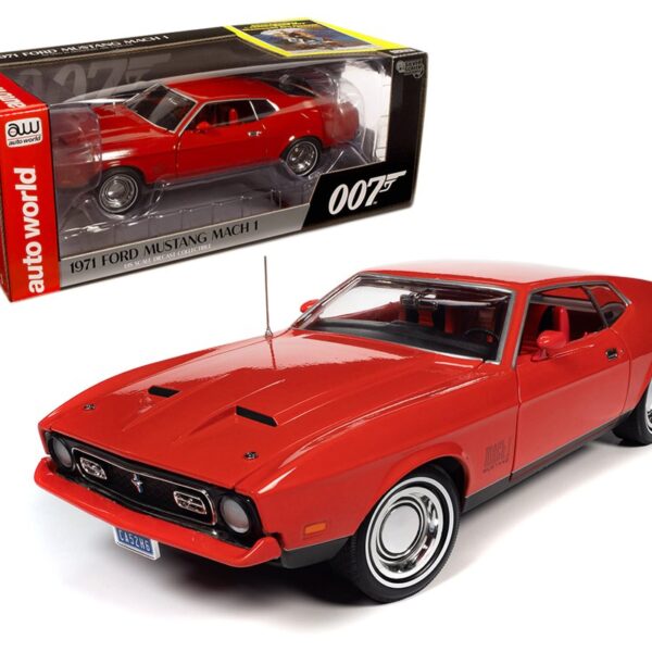 Auto World 1:18 1971 Ford Mustang Mach 1 – James Bond “Diamonds Are Forever” -Silver Screen Machines –