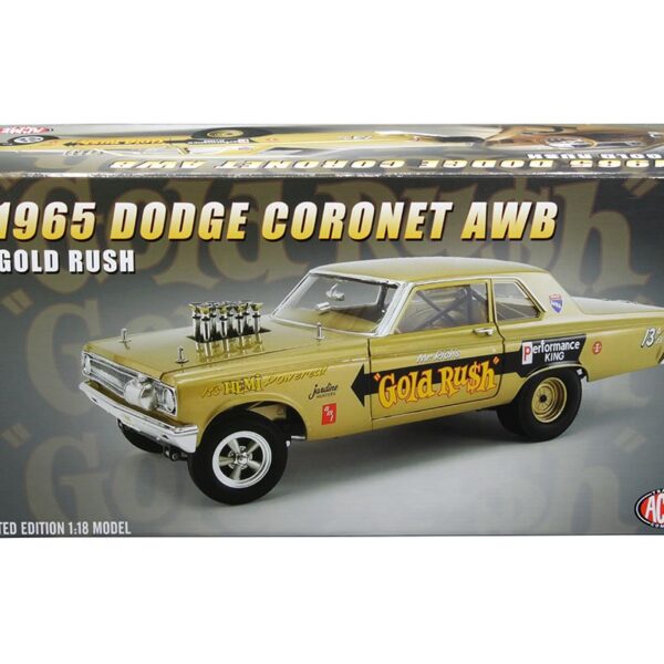 ACME 1:18 1965 Dodge Coronet AWB Gold Rush (Gold) Limited Edition 1 of 696 Pieces