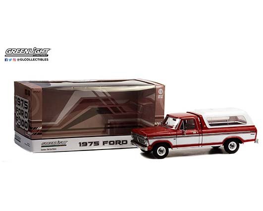 Greenlight 1:18 1975 Ford F-100 Pickup with Box Cover Red