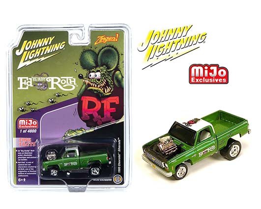 Johnny Lightning 1:64 1980 Chevrolet Silverado Rat Fink Zinger – MiJo Exclusives – Limited 1 of 4,800