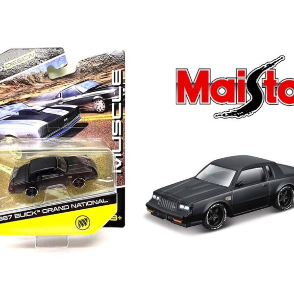 Maisto 1:64 1987 Buick Grand National Matte Black Design Muscle
