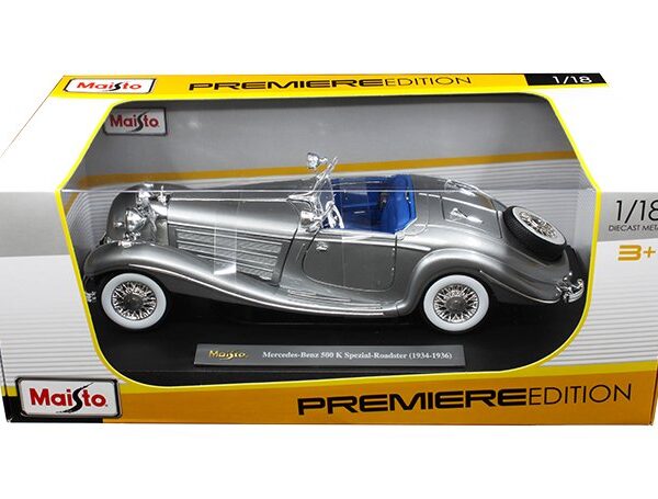 Maisto 1:18 Mercedes-Benz 500 K Special Roadster 1934-1936 (grey) – Premiere Edition
