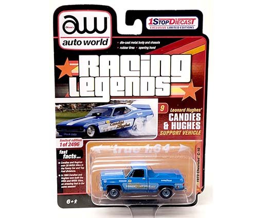 Auto World 1:64 1 Stop Racing Legend 1973 Chevrolet C-10 Candies & Hughes Limited 2,496Pcs