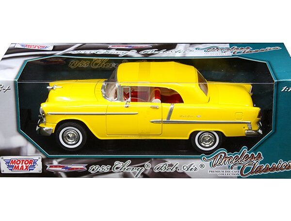 Motormax 1:18 Timeless Classics 1955 Chevrolet Bel Air Solft Top Convertible Yellow