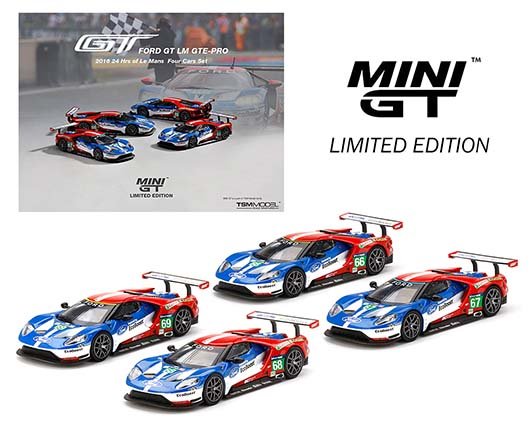 Mini GT 1:64 Ford GT LMGTE PRO #68 2016 24hr Le Mans Ford Chip Ganassi Team 4-Car Set