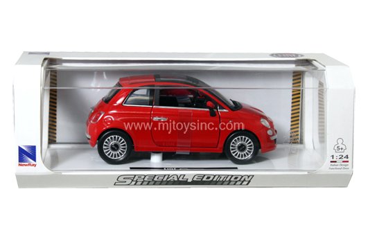 New Ray  1:24 W/B Fiat 500 (red)