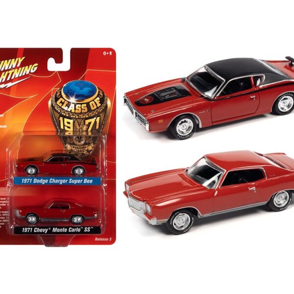 Johnny Lightning 1:64 2-Pack 1971 Dodge Super Bee and 1971 Chevrolet Monte Carlo
