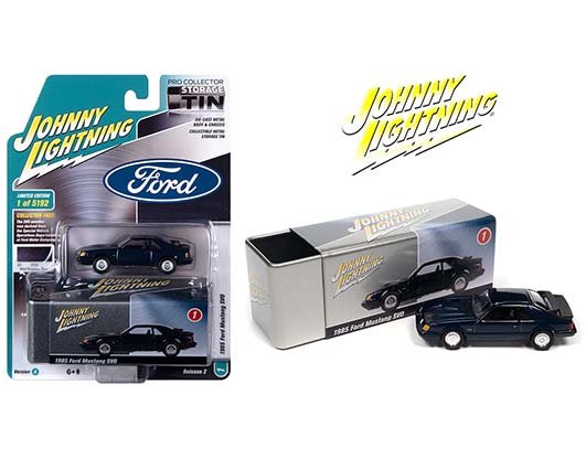 Johnny Lightning 1:64 Collector Tin 21 Rel 2-Ford 1985 Mustang SVO BL
