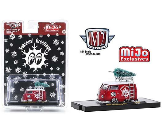 M2 Machine 1:64 Auto Thentics – Mijo Exclusive – 1960 Volkswagen Delivery Mooneyes Red