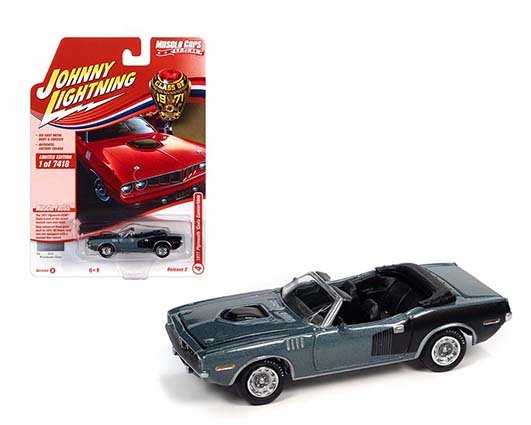 Johnny Lightning 1:64 Muscle Cars USA 2021 Release 2B – 1971 Plymouth Cuda Convertible Grey