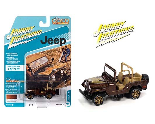 Johnny Lightning 1:64 Classic Gold – Jeep Cj-5 (Mocha Brown Poly)