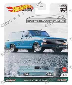 Hot Wheels 1:64 Car Culture 2021 B – Fast Wagons 1964 Chevy Nova Panel Solid Pack