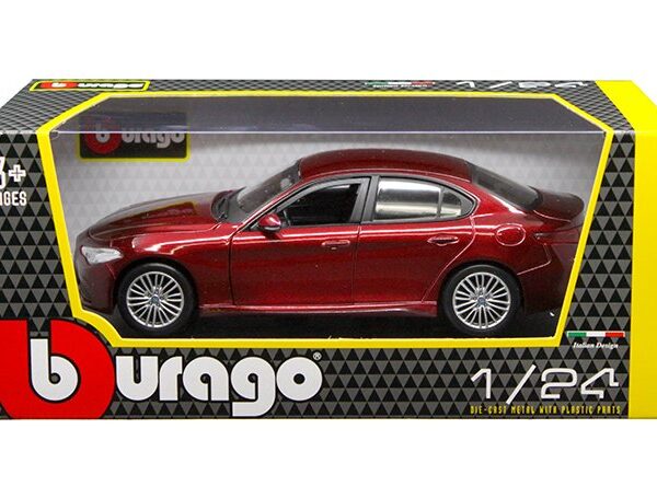 Bburago 1:24 Window Box 2016 Alfa Romeo Giulia (Red)